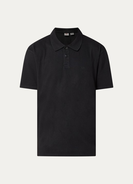 Levi's Regular fit polo met logoborduring - voorkant 3 zwart