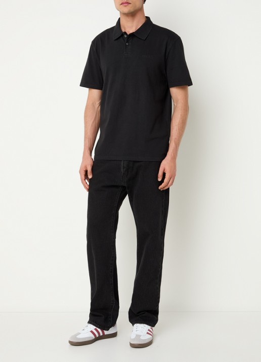 Levi's Regular fit polo met logoborduring - voorkant 4 zwart
