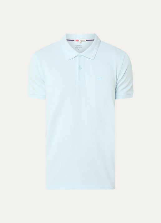 Levi's Regular fit polo met logoborduring - voorkant lichtblauw