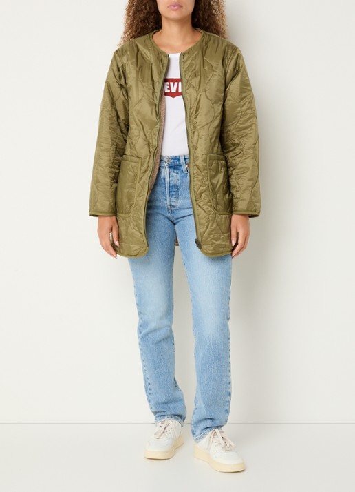 Levi's Reversible gewatteerde parka - voorkant 4 olijfgroen