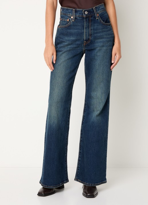 Levi's Ribcage high waist flared jeans met donkere wassing