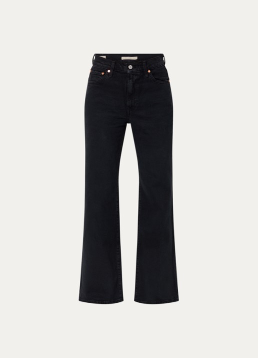 Levi's Ribcage high waist flared jeans met gekleurde wassing - voorkant zwart