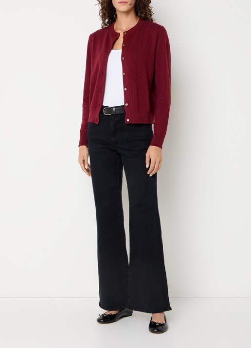 Levi's Ribcage high waist flared jeans met gekleurde wassing - voorkant 2 zwart
