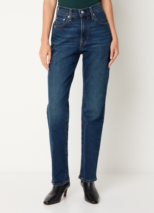 Levi's Ribcage high waist slim fit jeans met donkere wassing
