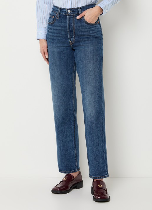 Levi's Ribcage high waist straight leg jeans met medium wassing