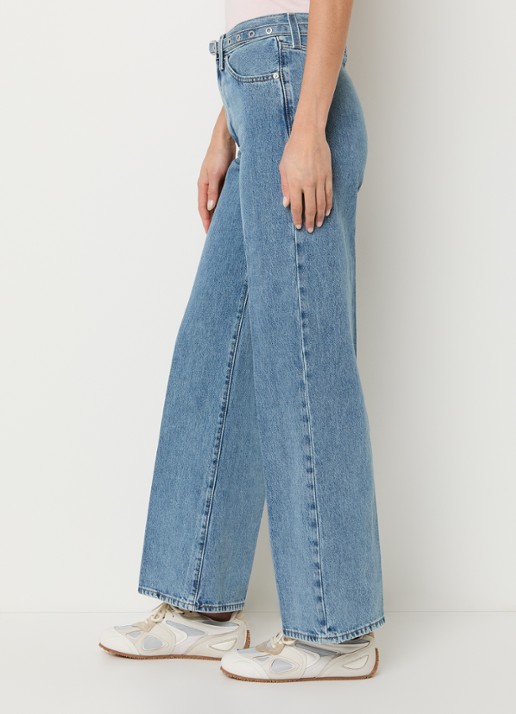 Levi's Ribcage high waist wide jeans met medium wassing - detail 5 indigo