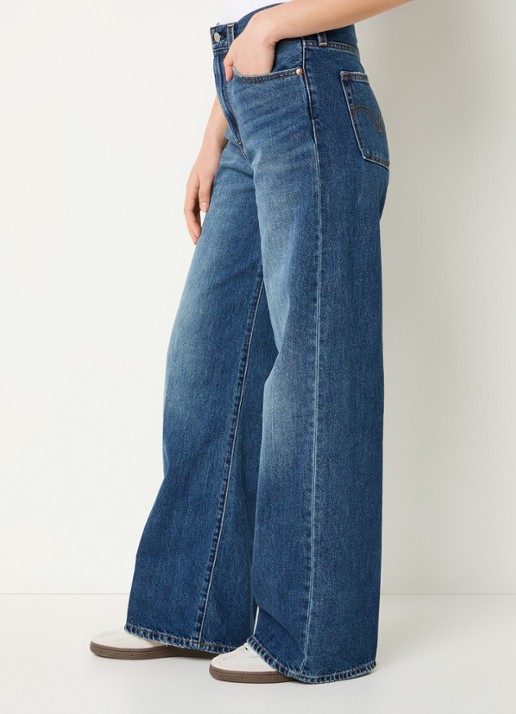 Levi's Ribcage high waist wide leg jeans met steekzakken - detail 4 indigo