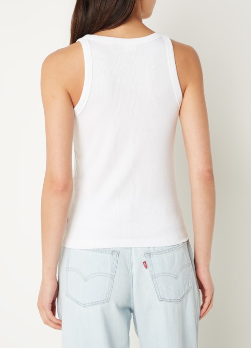 Levi's Ribgebreide tanktop met stretch - achterkant 4 wit