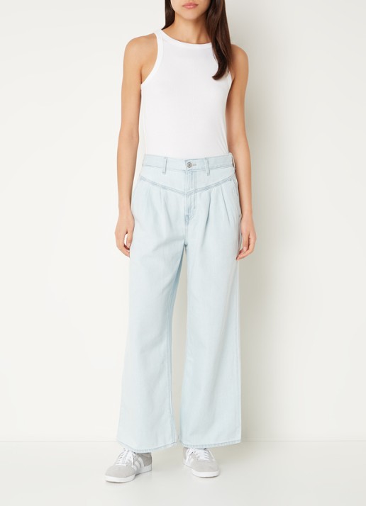 Levi's Ribgebreide tanktop met stretch - voorkant 3 wit