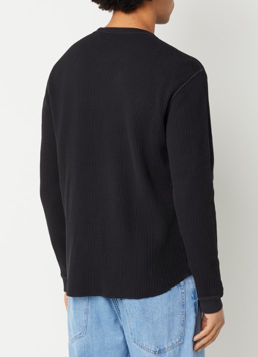 Levi's Ribgebreide trui met logo - achterkant 3 zwart