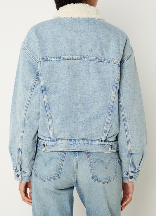 Levi's Sherpa spijkerjas met teddy voering en steekzakken - achterkant 4 lichtblauw