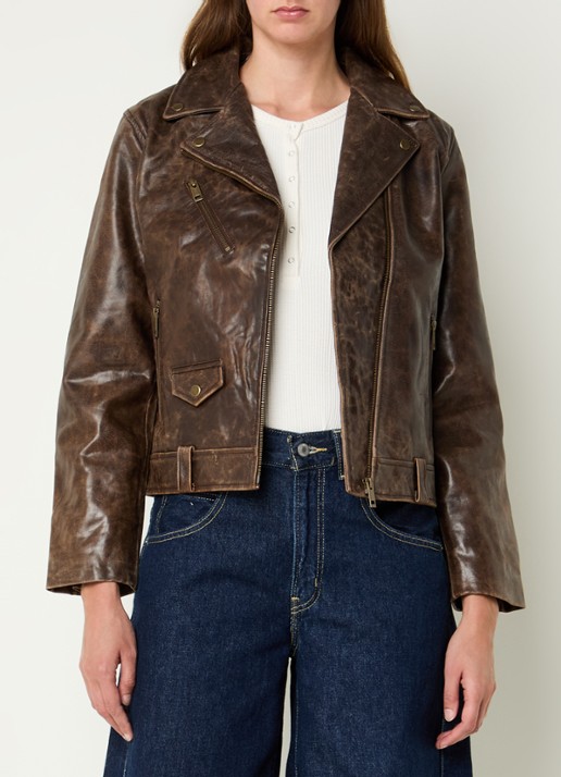 Levi's Shita bikerjack van schapenleer