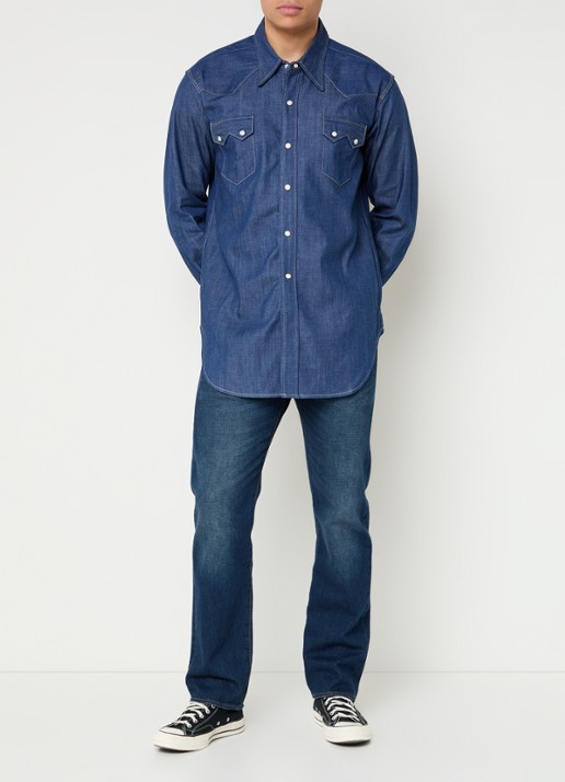 Levi's Shorthorn Sawtooth overhemd van denim  - voorkant 3 indigo