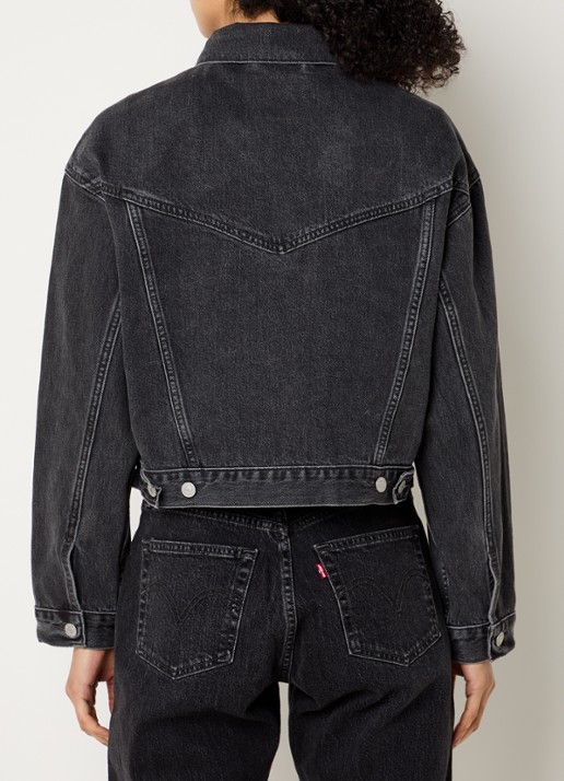 Levi's Shrunken 90s spijkerjas met steekzakken en studs - achterkant zwart