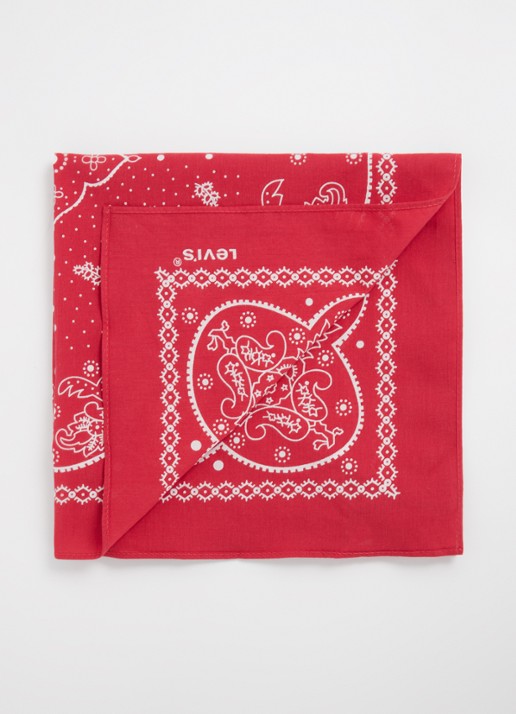 Levi's Sjaal met paisley dessin 52 x 52 cm - detail 2 steenrood