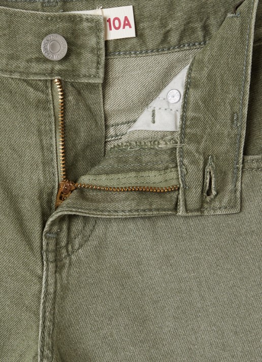 Levi's Skate straight fit korte broek van denim - detail olijfgroen