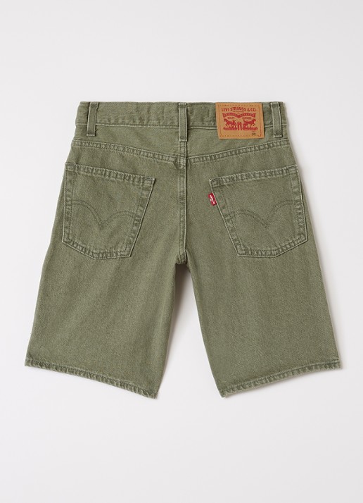 Levi's Skate straight fit korte broek van denim - voorkant 3 olijfgroen