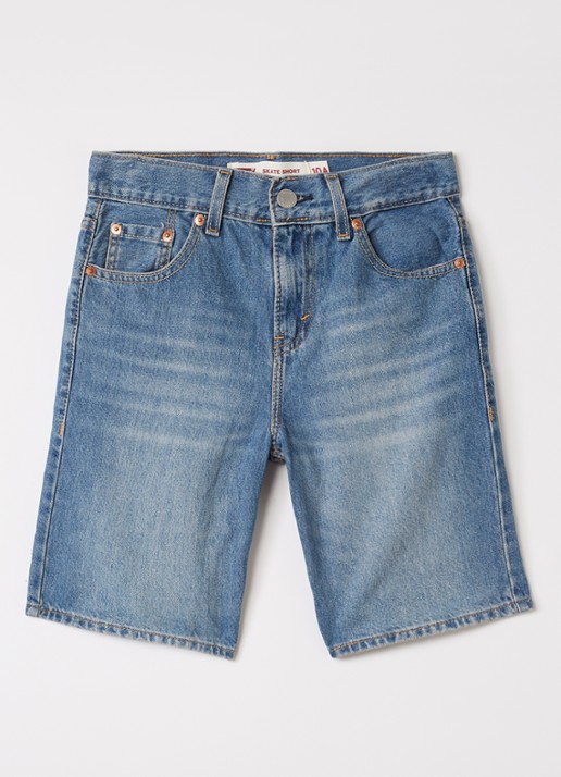 Levi's Skate straight fit korte broek van denim - voorkant indigo