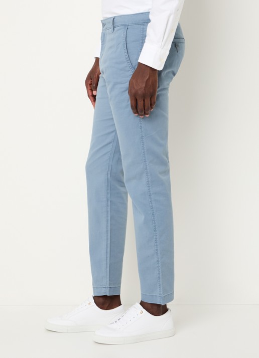 Levi's Slim fit cropped chino met steekzakken - detail 5 staalblauw
