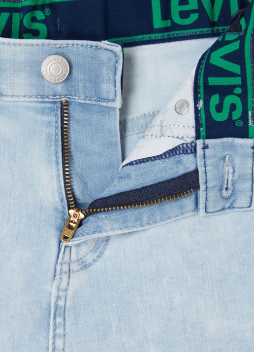 Levi's Slim fit korte broek van denim met stretch - detail 3 lichtblauw
