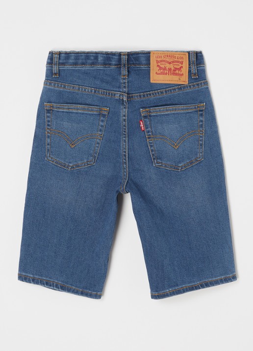Levi's Slim fit korte broek van denim met stretch - voorkant 2 indigo