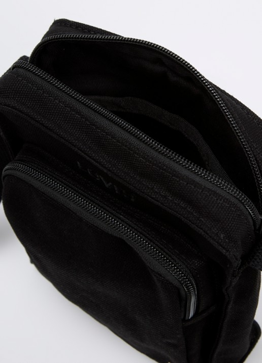 Levi's Small Zip crossbodytas van canvas met logoborduring - detail 3 zwart
