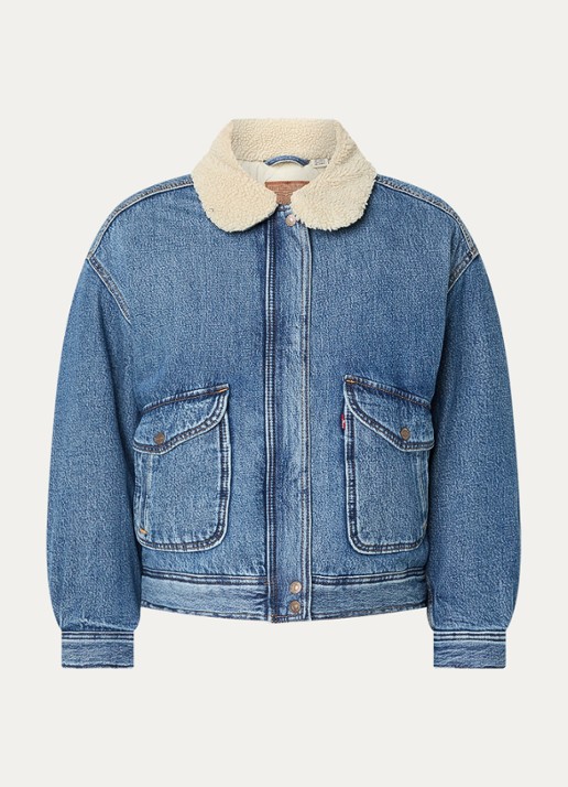 Levi's Spijkerjas met kraag van teddy - voorkant 3 indigo