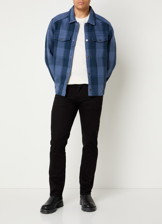 Levi's Spruce overshirt met ruitdessin - voorkant 2 blauw