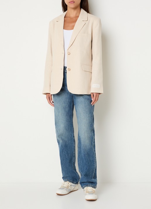 Levi's Stella blazer in linnenblend - voorkant 2 beige