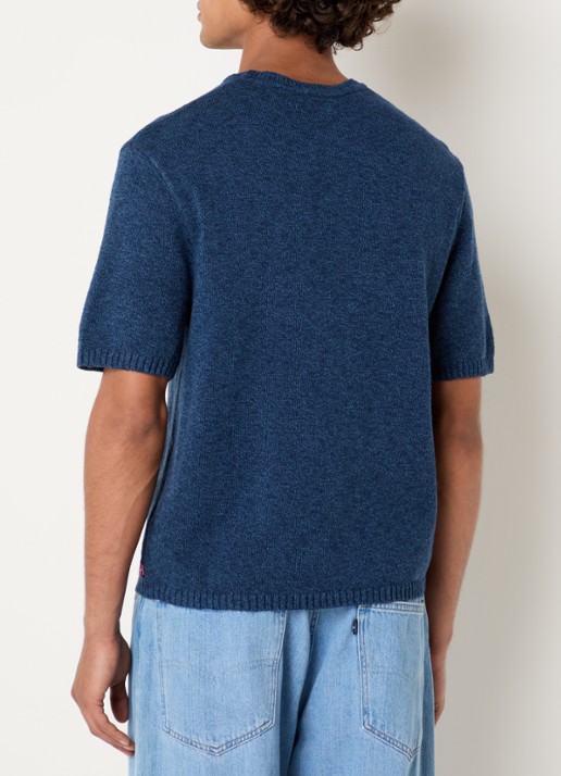 Levi's Stinson fijngebreide pullover in linnenblend - achterkant 2 donkerblauw