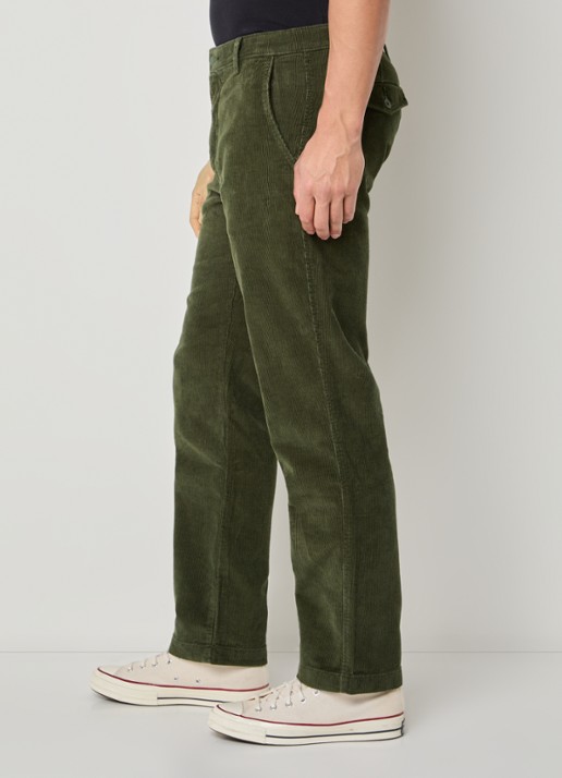 Levi's Straight fit broek van corduroy - detail 4 bronsgroen