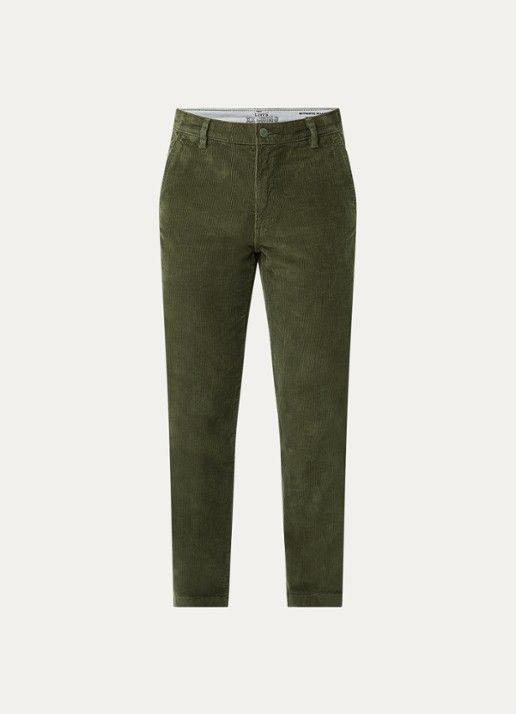 Levi's Straight fit broek van corduroy - voorkant bronsgroen