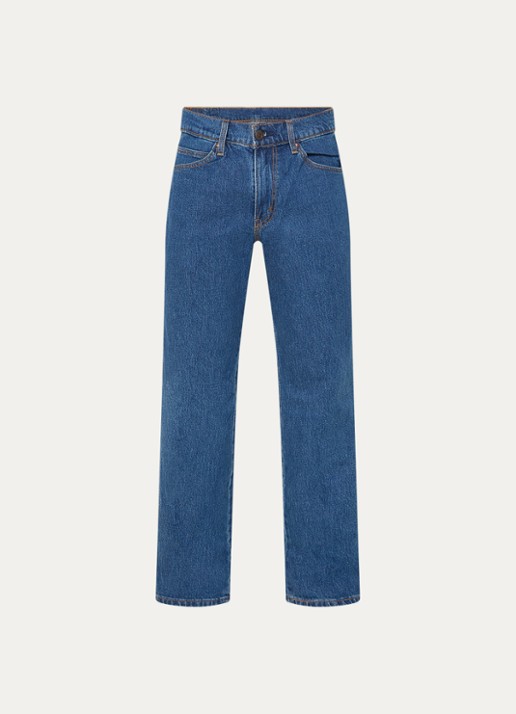 Levi's Straight fit jeans met medium wassing en steekzakken - voorkant indigo