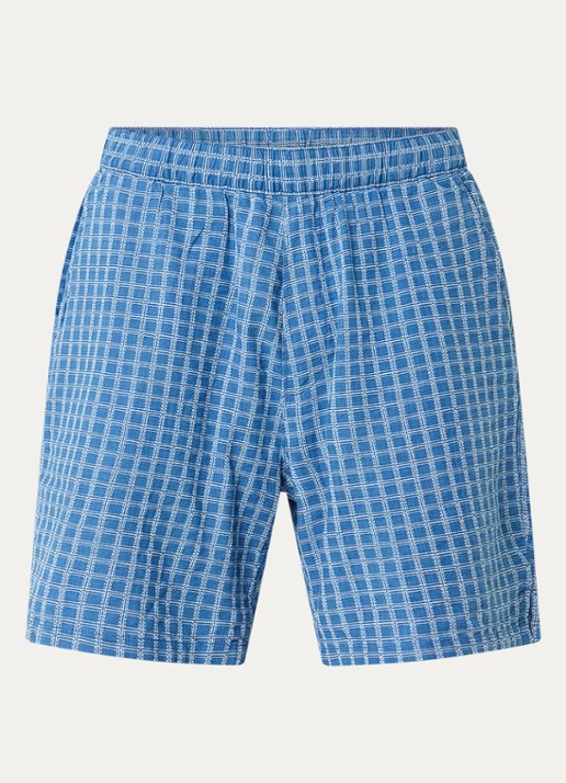Levi's Straight fit korte broek met ruitdessin - voorkant 2 blauw