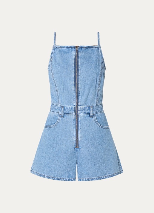 Levi's Straight fit playsuit met steekzakken - voorkant 3 indigo