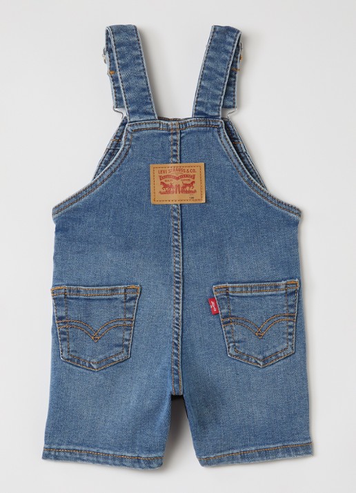 Levi's Straight fit tuinbroek met logo - voorkant 2 indigo