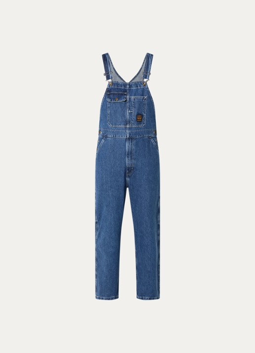 Levi's Straight fit tuinbroek van denim - voorkant 2 indigo