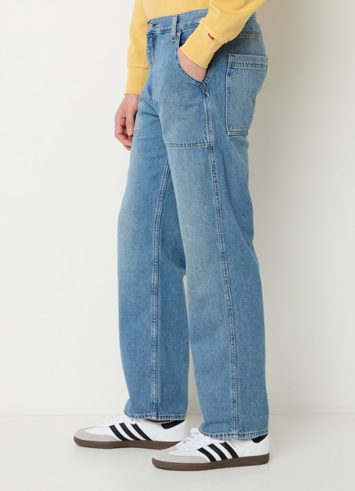 Levi's Straight leg jeans met medium wassing en steekzakken - detail 3 indigo