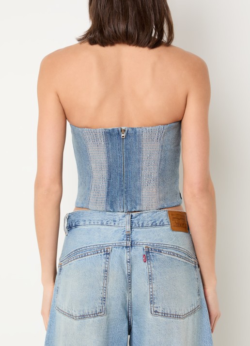 Levi's Strapless top van denim - achterkant 2 indigo