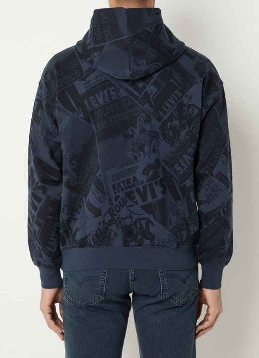 Levi's Sunset hoodie met print - achterkant donkerblauw