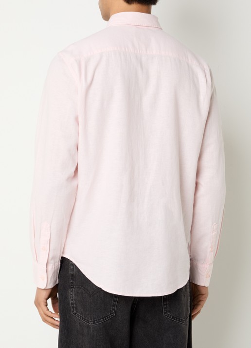 Levi's Sunset regular fit overhemd in linnenblend - achterkant 3 lichtroze