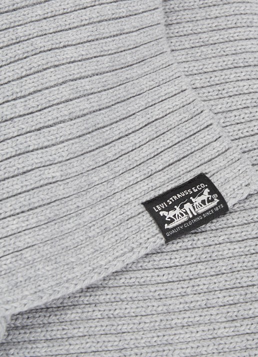 Levi's Sunset ribgebreide sjaal 190 x 35 cm - detail 2 grijs