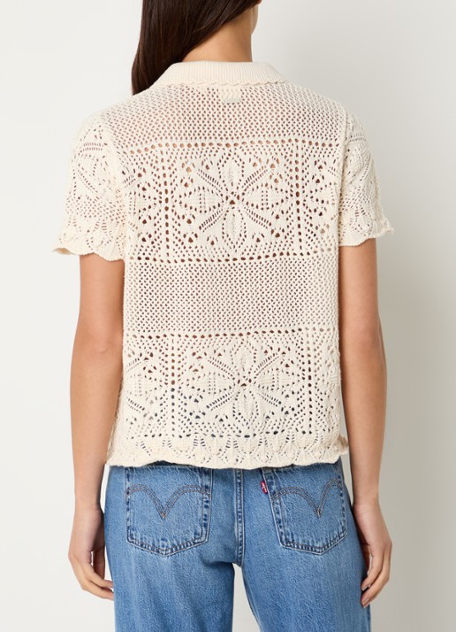 Levi's Susanna blouse met opengewerkt dessin - achterkant 4 creme