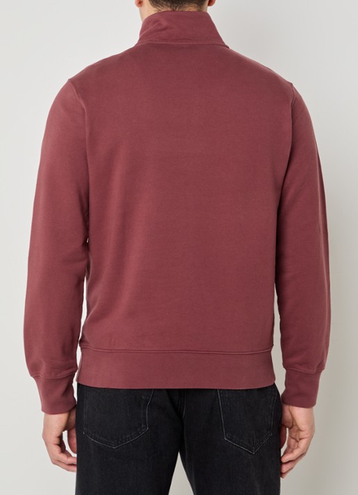 Levi's Sweater met halve rits en logoborduring - achterkant steenrood