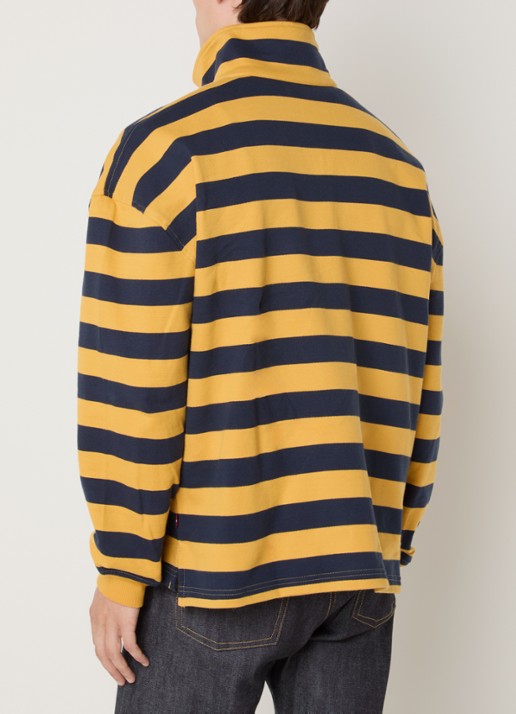 Levi's Sweater met halve rits en logoborduring - achterkant geel