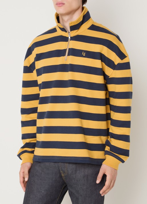 Levi's Sweater met halve rits en logoborduring