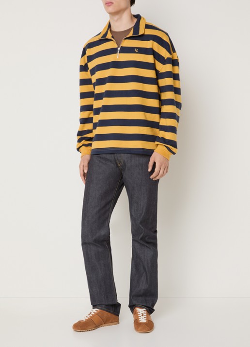 Levi's Sweater met halve rits en logoborduring - voorkant 4 geel