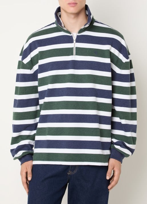 Levi's Sweater met halve rits en logoborduring