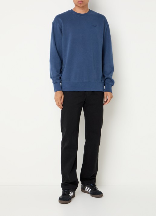 Levi's Sweater met logoborduring - voorkant 4 indigo