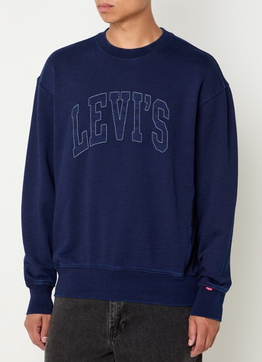 Levi's Sweater met logoborduring - detail 4 donkerblauw